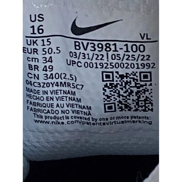 Nike Force Savage Pro 2 Detachable Football Cleats White BV3981-100 Men’s Sz 16 - Picture 8 of 10